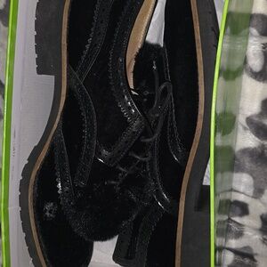 Sam Edelman Black Velvet Loafers with Pom Poms